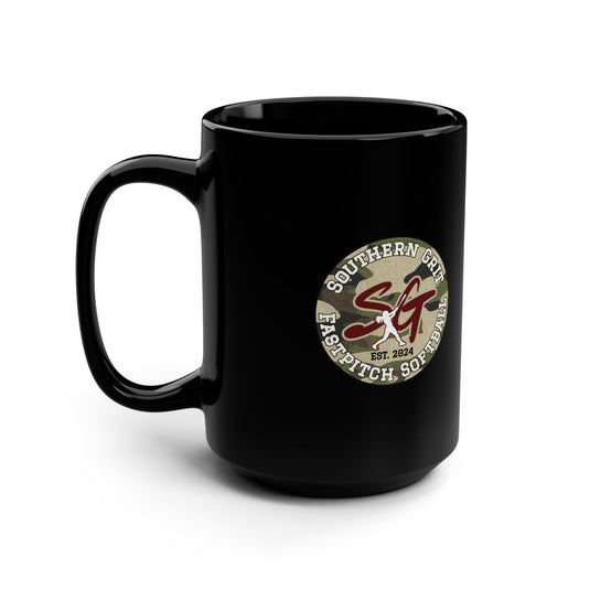 Southern Grit Black Mug 15oz w/Both Logos