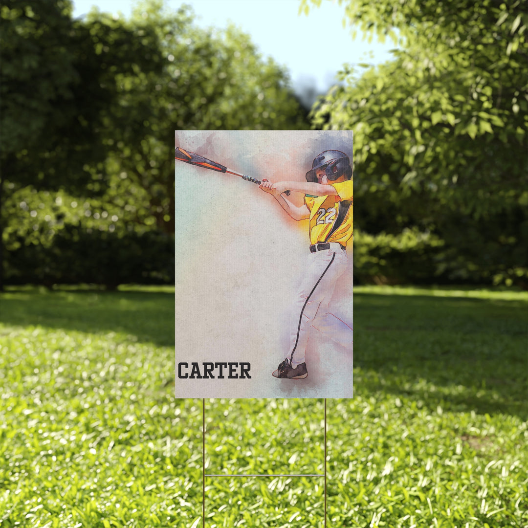 Plastic Yard Sign Picture w/Watercolor Effect