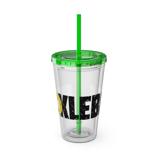 Pickleball 16 oz Sunsplash Tumbler with Straw