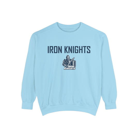 Iron Knights Premium Adult Unisex Crewneck Sweatshirt w/Name, Number & Bible Verse - All White or Blue Design