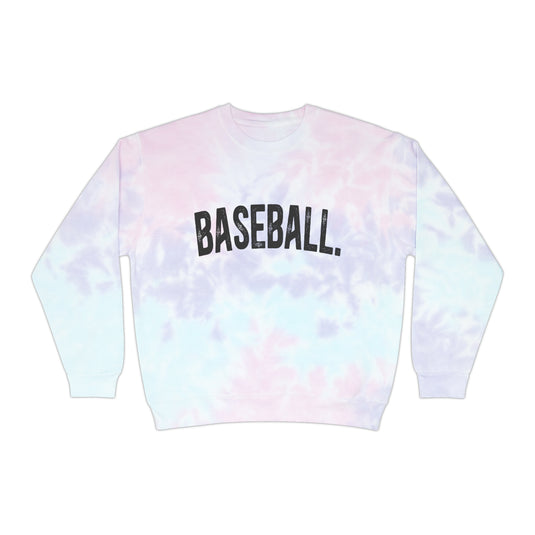 Rustic Design Baseball Adult Unisex Tie-Dye Crewneck Sweatshirt