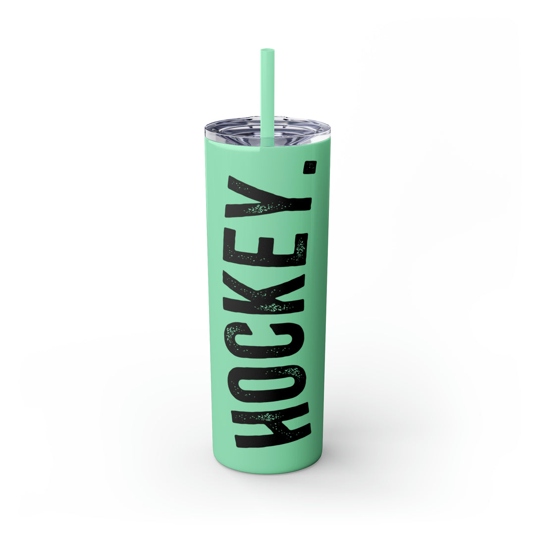 Rustic Design Hockey 20oz Skinny Tumbler with Straw in Matte or Glossy