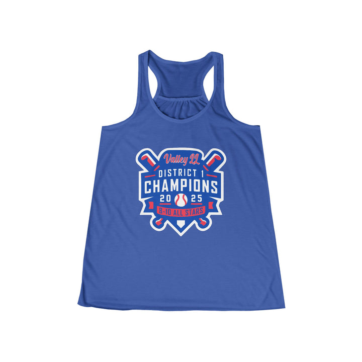 Valley Little League Baseball Women's Flowy Racerback Tank - District Champions