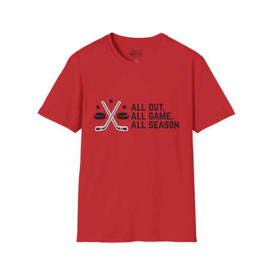 All Out All Game All Season Hockey Adult Unisex Basic T-Shirt