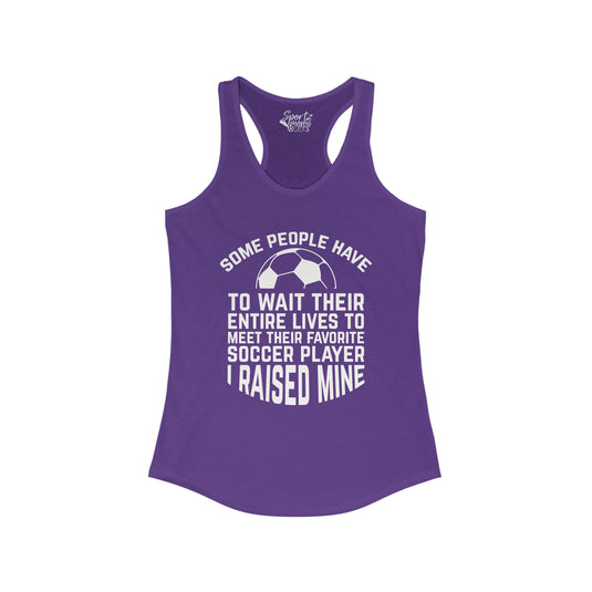 Some People Have to Wait Soccer Adult Women's Racerback Tank