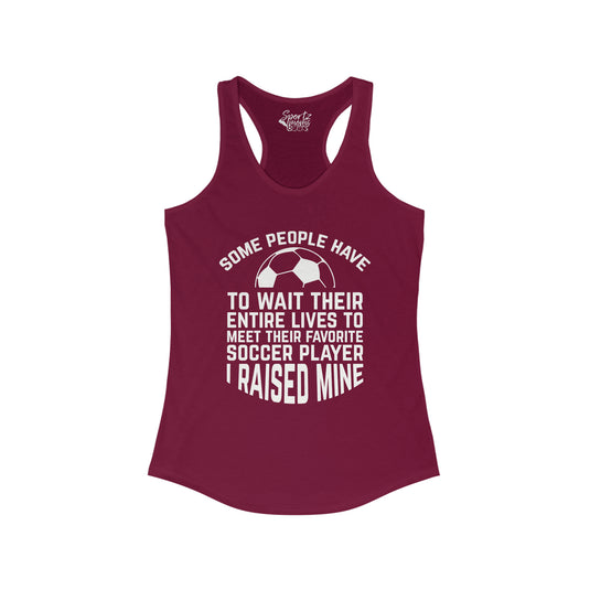 Some People Have to Wait Soccer Adult Women's Racerback Tank