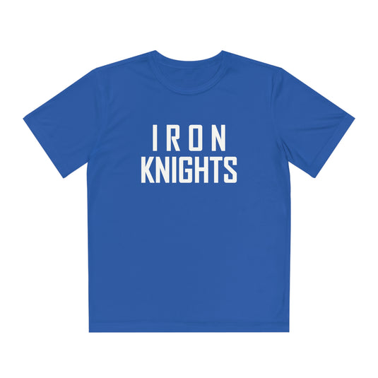 Iron Knights Youth Short Sleeve Competitor Moisture Wicking Tee w/Stacked Text Only