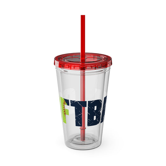 Softball 16 oz Sunsplash Tumbler with Straw