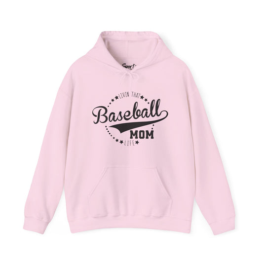 Livin that Baseball Mom Life Unisex Adult Basic Hooded Sweatshirt