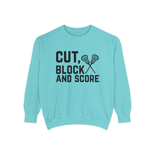 Cut Block and Score Lacrosse Adult Unisex Premium Crewneck Sweatshirt