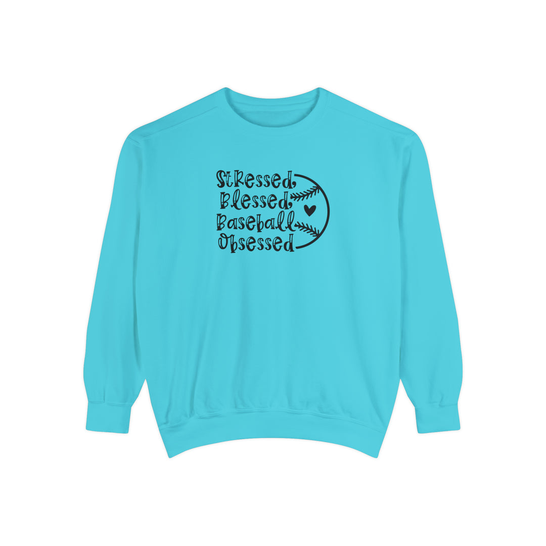 Stressed Blessed Baseball Obsessed Adult Unisex Premium Crewneck Sweatshirt