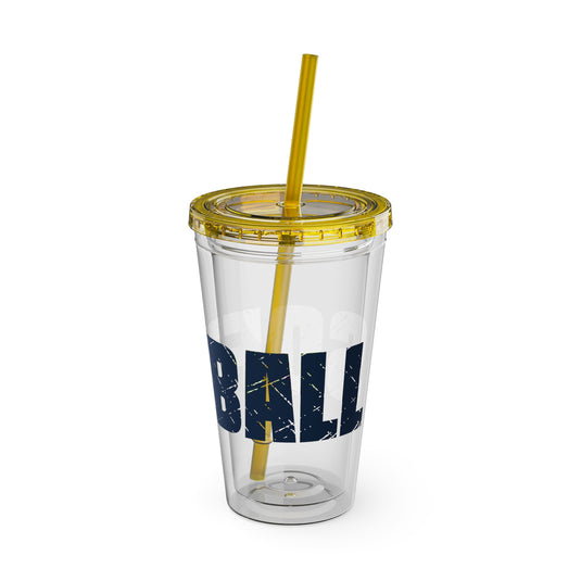 Softball 16 oz Sunsplash Tumbler with Straw