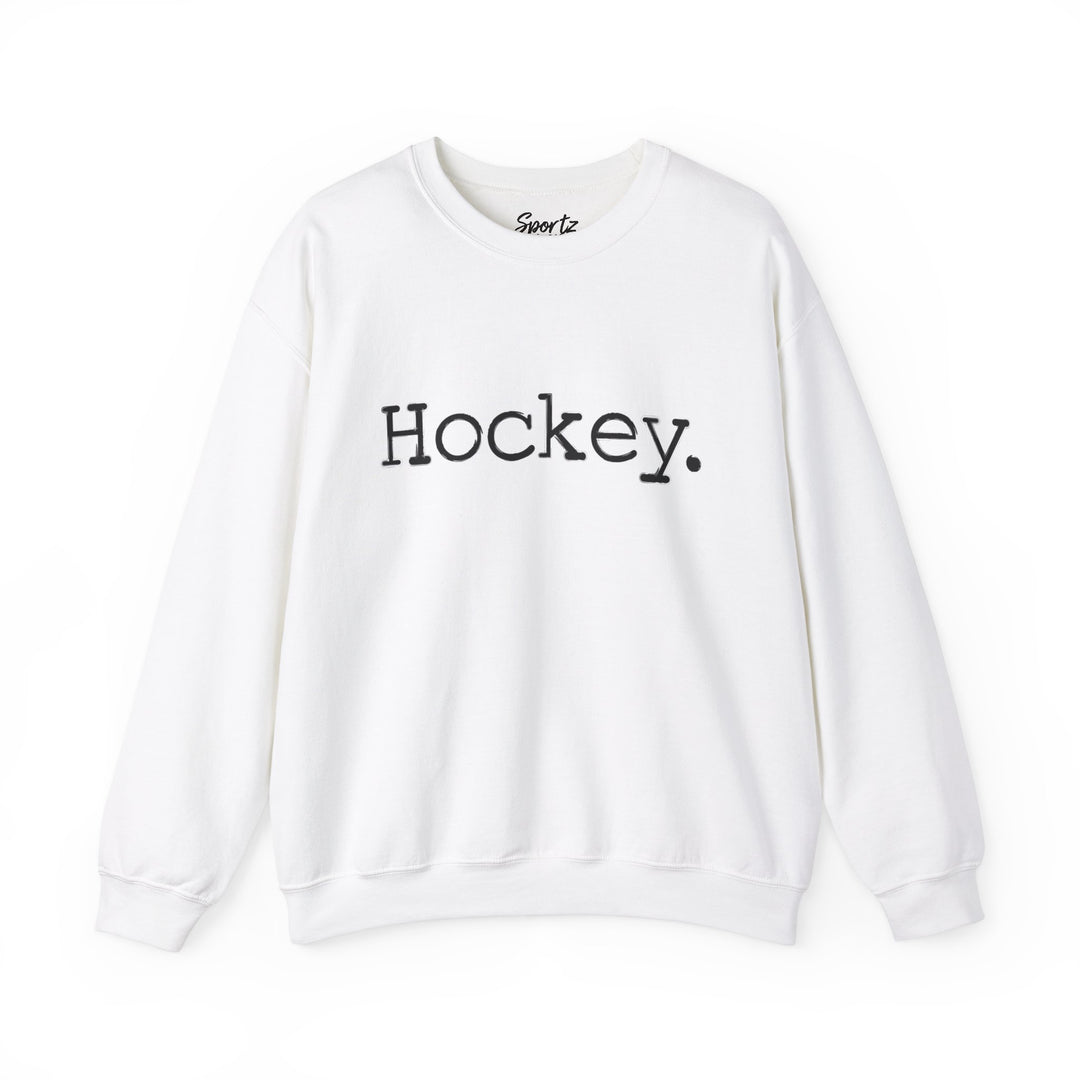 Typewriter Design Hockey Adult Unisex Crewneck Sweatshirt