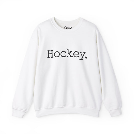 Typewriter Design Hockey Adult Unisex Basic Crewneck Sweatshirt