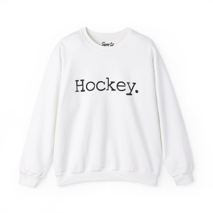 Typewriter Design Hockey Adult Unisex Crewneck Sweatshirt