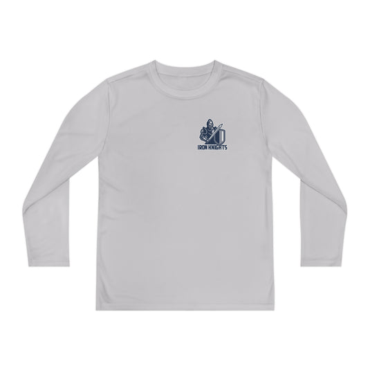 Iron Knights Youth Long Sleeve Competitor Moisture Wicking Tee w/Small Knight Design Logo Only