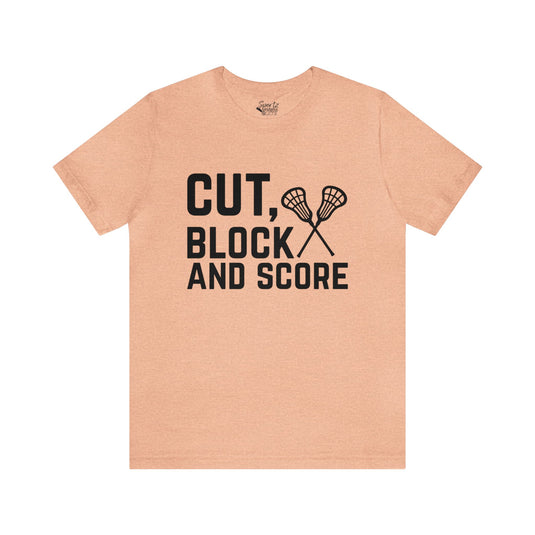 Cut Block and Score Lacrosse Adult Unisex Mid-Level T-Shirt