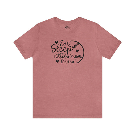 Eat Sleep Baseball Repeat Adult Unisex Mid-Level T-Shirt