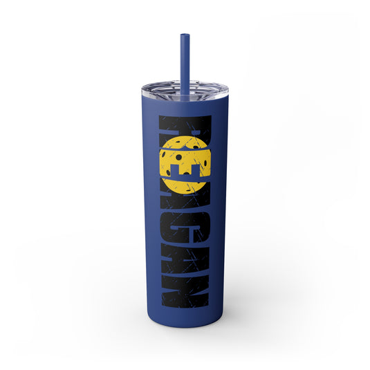 Pickleball 20oz Skinny Tumbler with Straw w/Custom Name