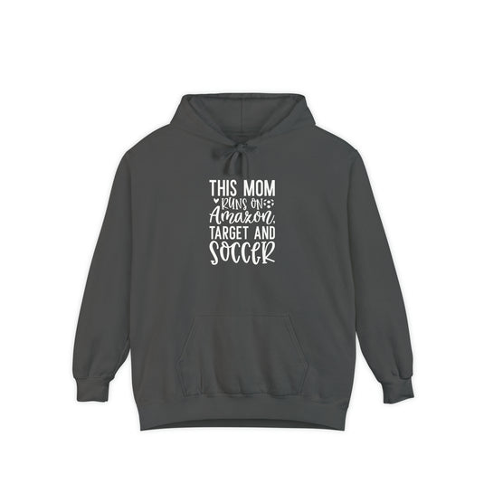 This Mom Runs on Amazon Soccer Adult Unisex Premium Hooded Sweatshirt