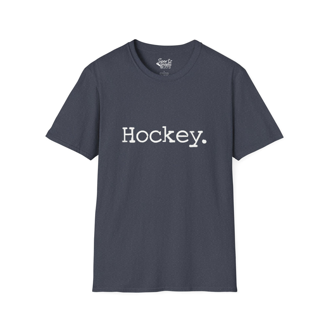 Typewriter Design Hockey Adult Unisex T-Shirt