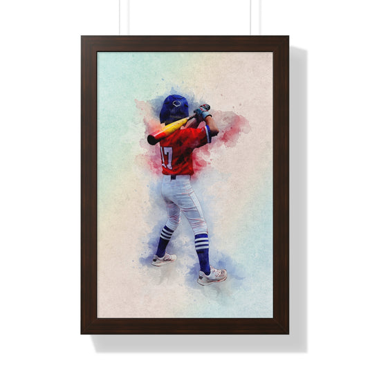 Custom Athlete Framed Art - Watercolor Effect