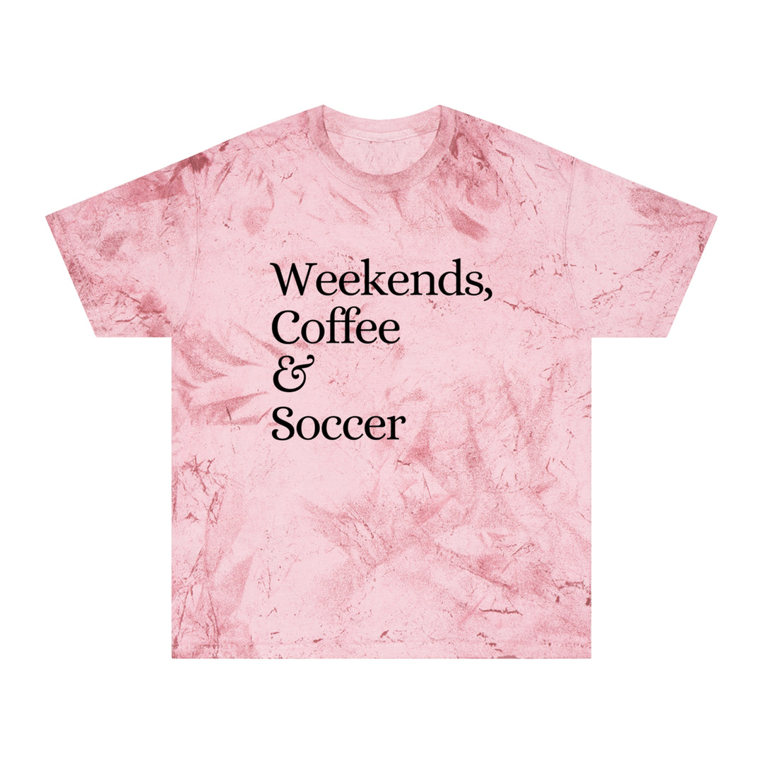 Weekends Coffee & Soccer Adult Unisex Colorblast T-Shirt