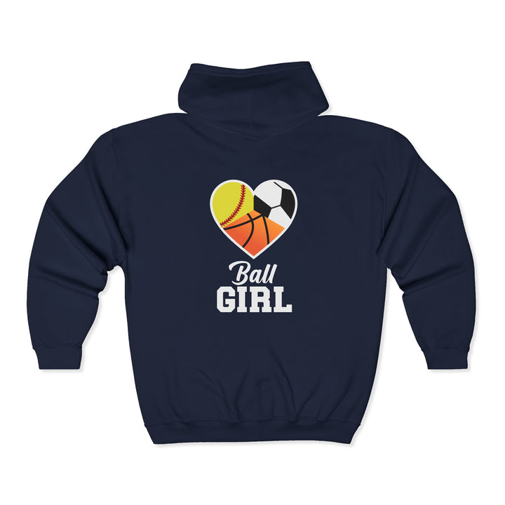 Ball Girl Unisex Adult Full Zip Hooded Sweatshirt