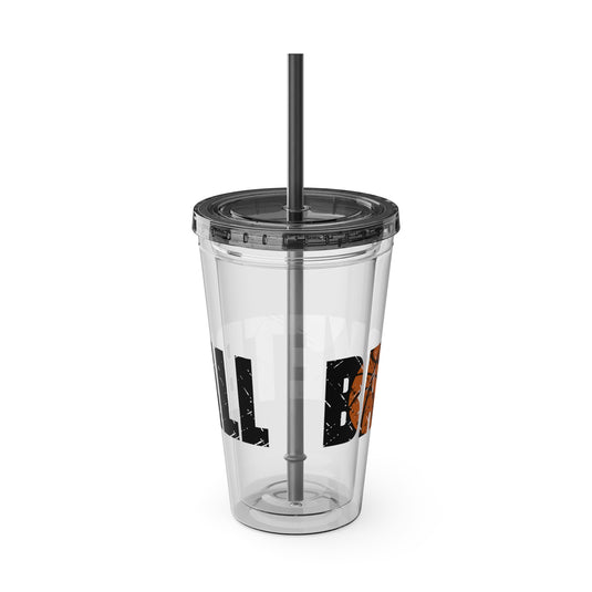 Basketball 16 oz Sunsplash Tumbler with Straw