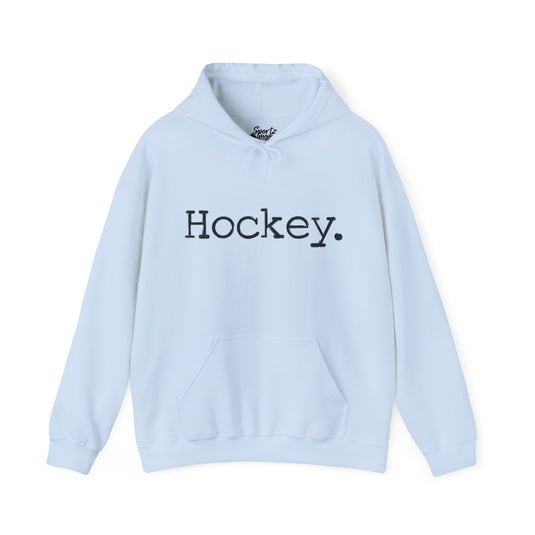 Typewriter Design Hockey Adult Unisex Basic Hooded Sweatshirt