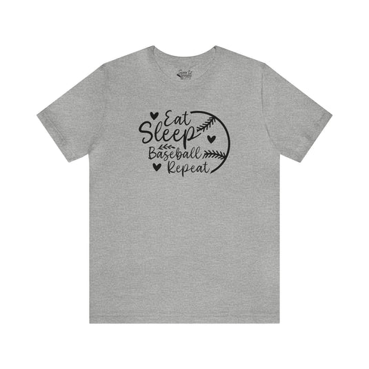 Eat Sleep Baseball Repeat Adult Unisex Mid-Level T-Shirt