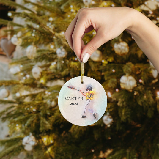 Custom Picture Glass Ornament - Watercolor Effect