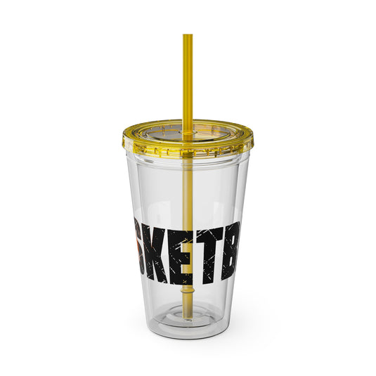 Basketball 16 oz Sunsplash Tumbler with Straw