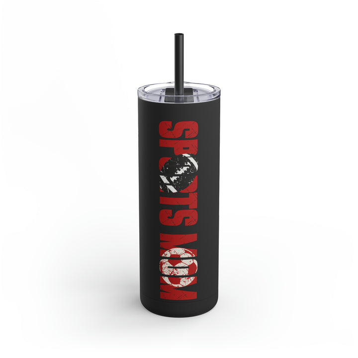 Sports Mom w/Football & Soccer Ball 20oz Skinny Matte Tumbler