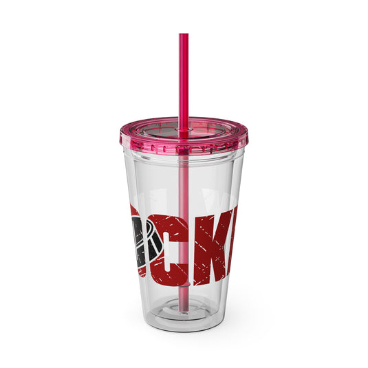 Hockey 16 oz Sunsplash Tumbler with Straw