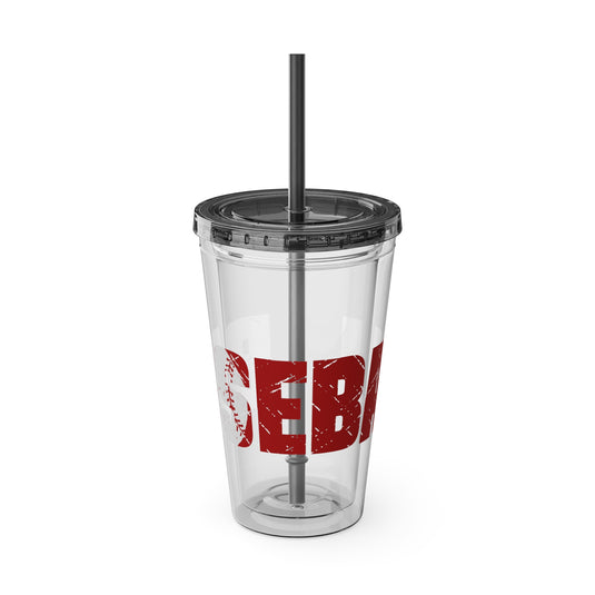 Baseball 16 oz Sunsplash Tumbler with Straw