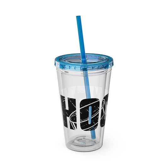 Hockey 16 oz Sunsplash Tumbler with Straw