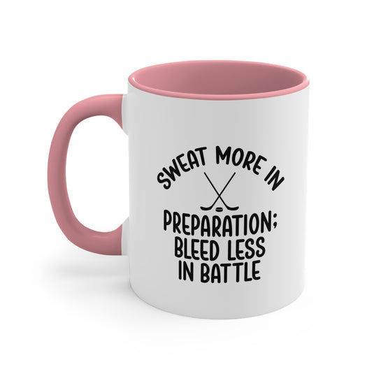 Sweat More in Preparation 11oz Hockey Accent Mug