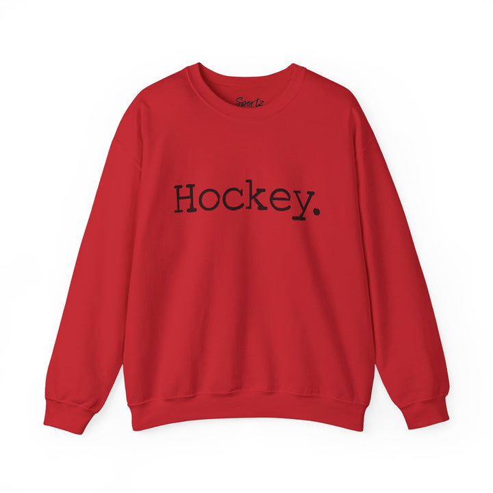 Typewriter Design Hockey Adult Unisex Crewneck Sweatshirt