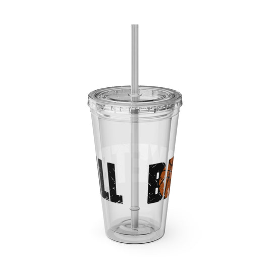 Basketball 16 oz Sunsplash Tumbler with Straw