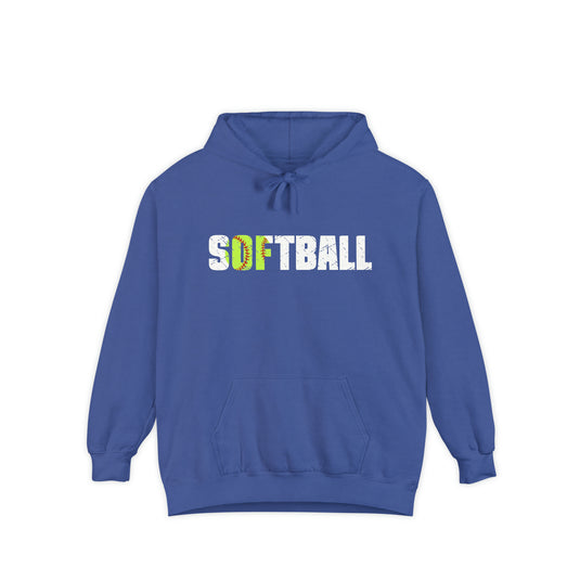 Softball w/White Text Adult Unisex Premium Hooded Sweatshirt