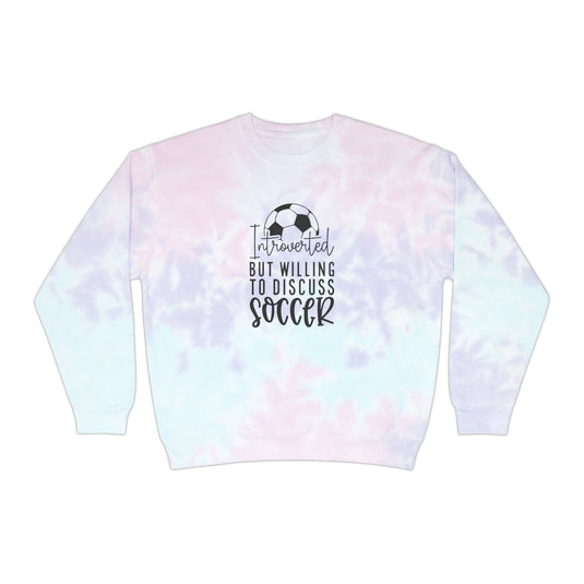 Behind Every Soccer Player Adult Unisex Tie-Dye Crewneck Sweatshirt