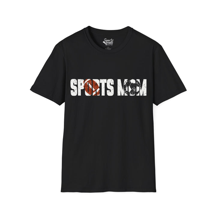 Sports Mom w/Football & Soccer Ball Adult Unisex T-Shirt