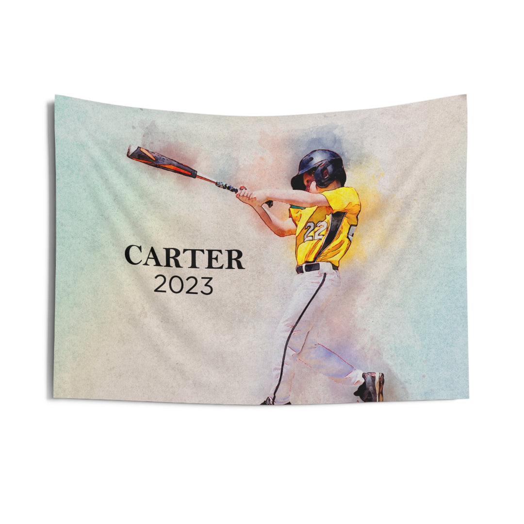 Indoor Wall Tapestry w/Watercolor Effect