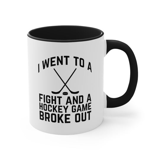 I Went to a Fight 11oz Hockey Accent Mug