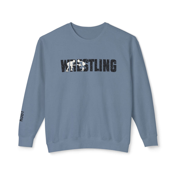 Wrestling Adult Unisex Premium Crewneck Sweatshirt w/Name on Sleeve