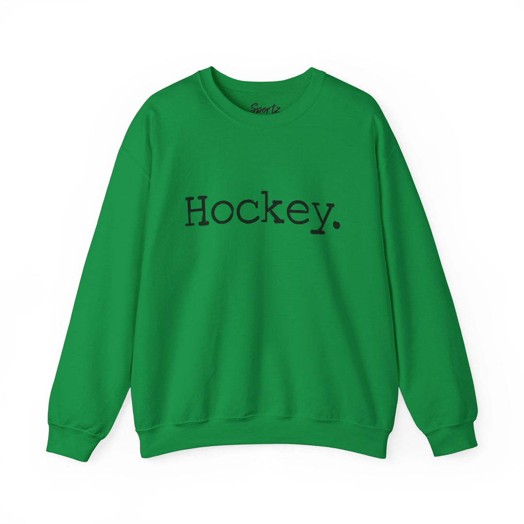 Typewriter Design Hockey Adult Unisex Crewneck Sweatshirt