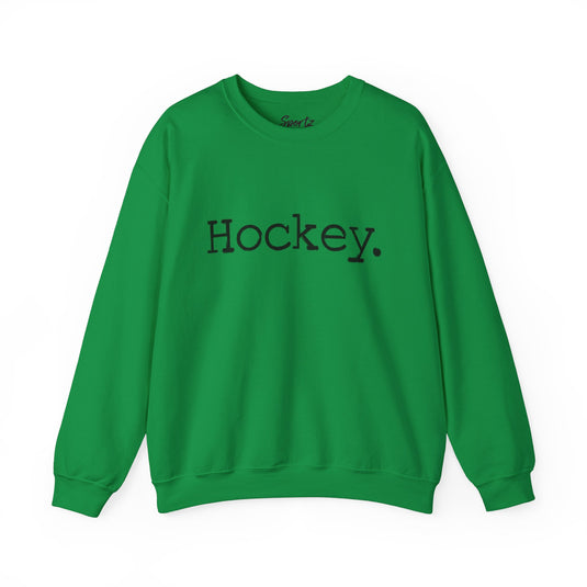 Typewriter Design Hockey Adult Unisex Basic Crewneck Sweatshirt