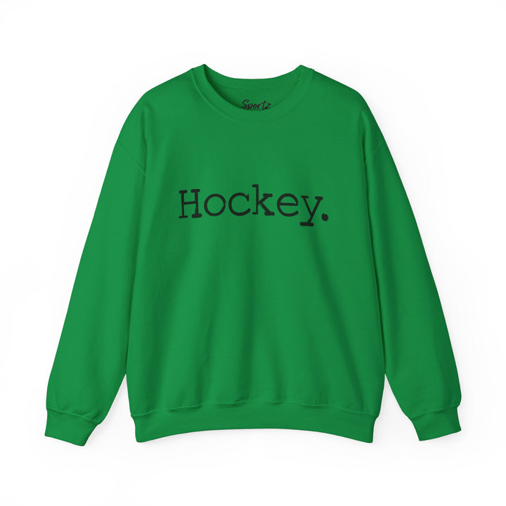 Typewriter Design Hockey Adult Unisex Crewneck Sweatshirt