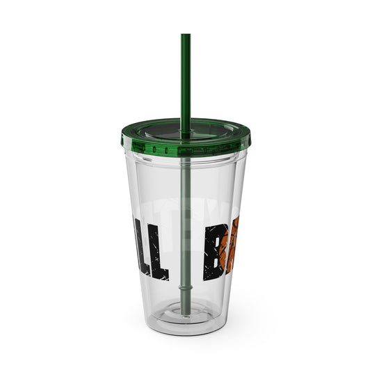 Basketball 16 oz Sunsplash Tumbler with Straw